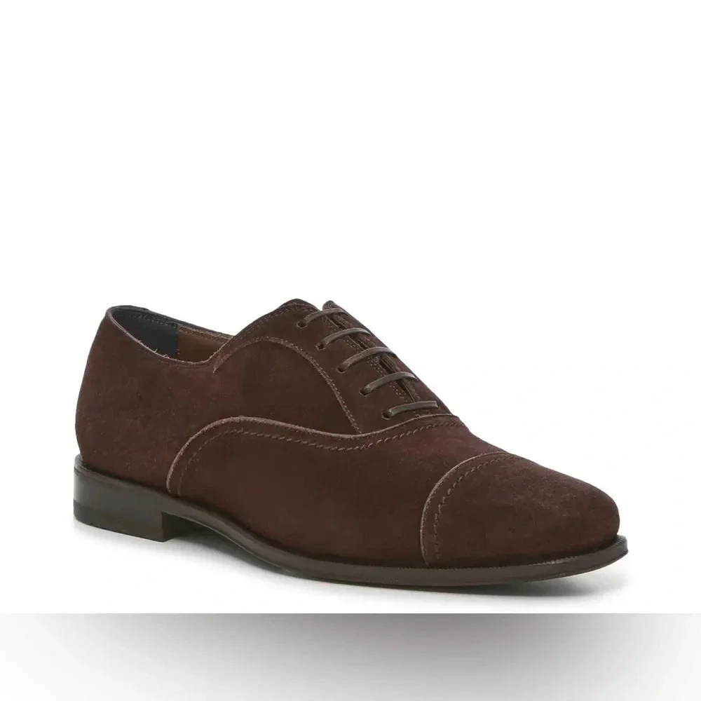 NIB Salvatore Ferragamo SEUL Cap Toe Oxfords Brown Size 6.5
